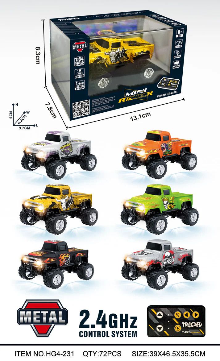 RC Pro 1/64 RC Monster Truck with APP Control Assorted Colours