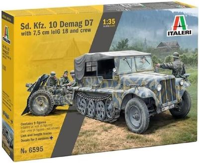 Italeri 1/35 Sd Kfz 10 Demag D7 with 7.5cm lelG 18 and Crew