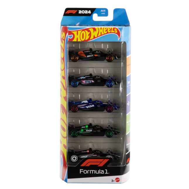 Hot Wheels 1/64 HW Basic F1 Racing Assorted 5 Pack Cars Set