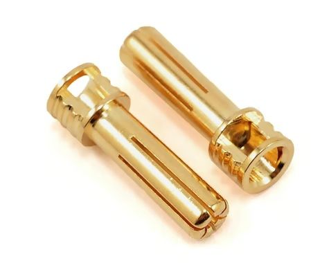 TQ Wire 5mm Flat Top Male Bullet Connector Gold 2pc