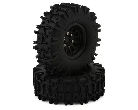 Redcat Ascent-18 Apex 1.3in Apex Pre-Mounted Tires with Beadlock Wheels Black 2pc