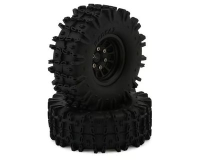 Redcat Ascent-18 Apex 1.3in Apex Pre-Mounted Tires with Beadlock Wheels Black 2pc