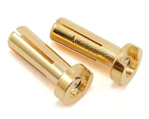 TQ Wire 4mm Low Profile Male Bullet 14mm Connectors Gold 2pc
