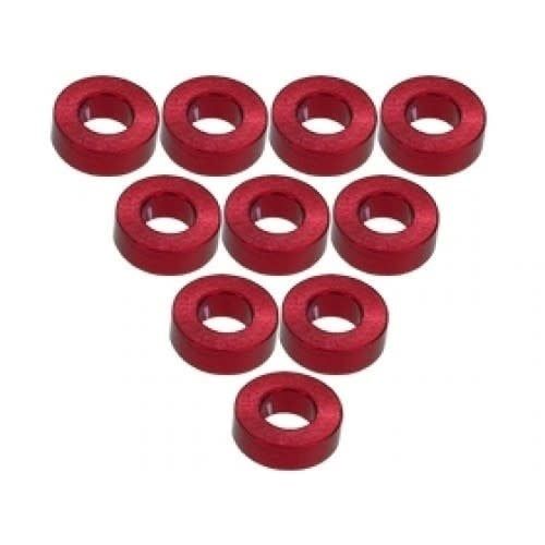 3 Racing Aluminum M3 Flat Washer 2.0mm 10pc Red
