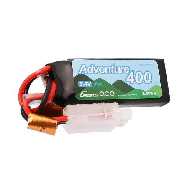 GENS ACE RC Crawler Adventure 400mAh 2S1P 7.4V 35C LiPo Battery Pack with JST Plug
