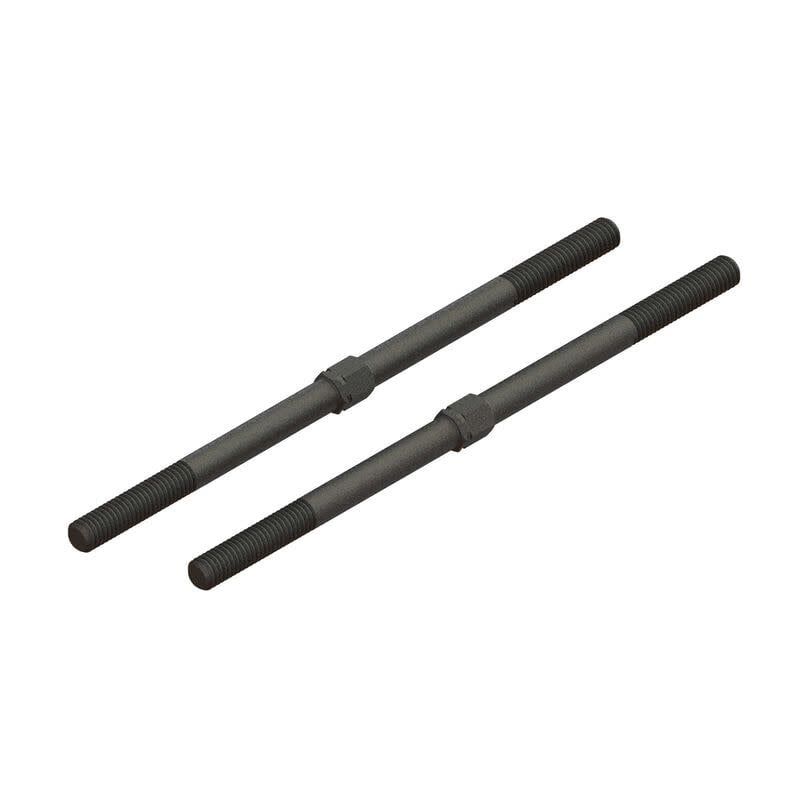 Arrma M6x130mm Steel Turnbuckle Black 8s Front 2pc