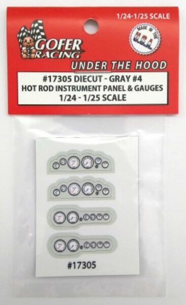 Gofer Racing 1/24 or 1/25 Hot Rod Instrument Panel Gray No 4