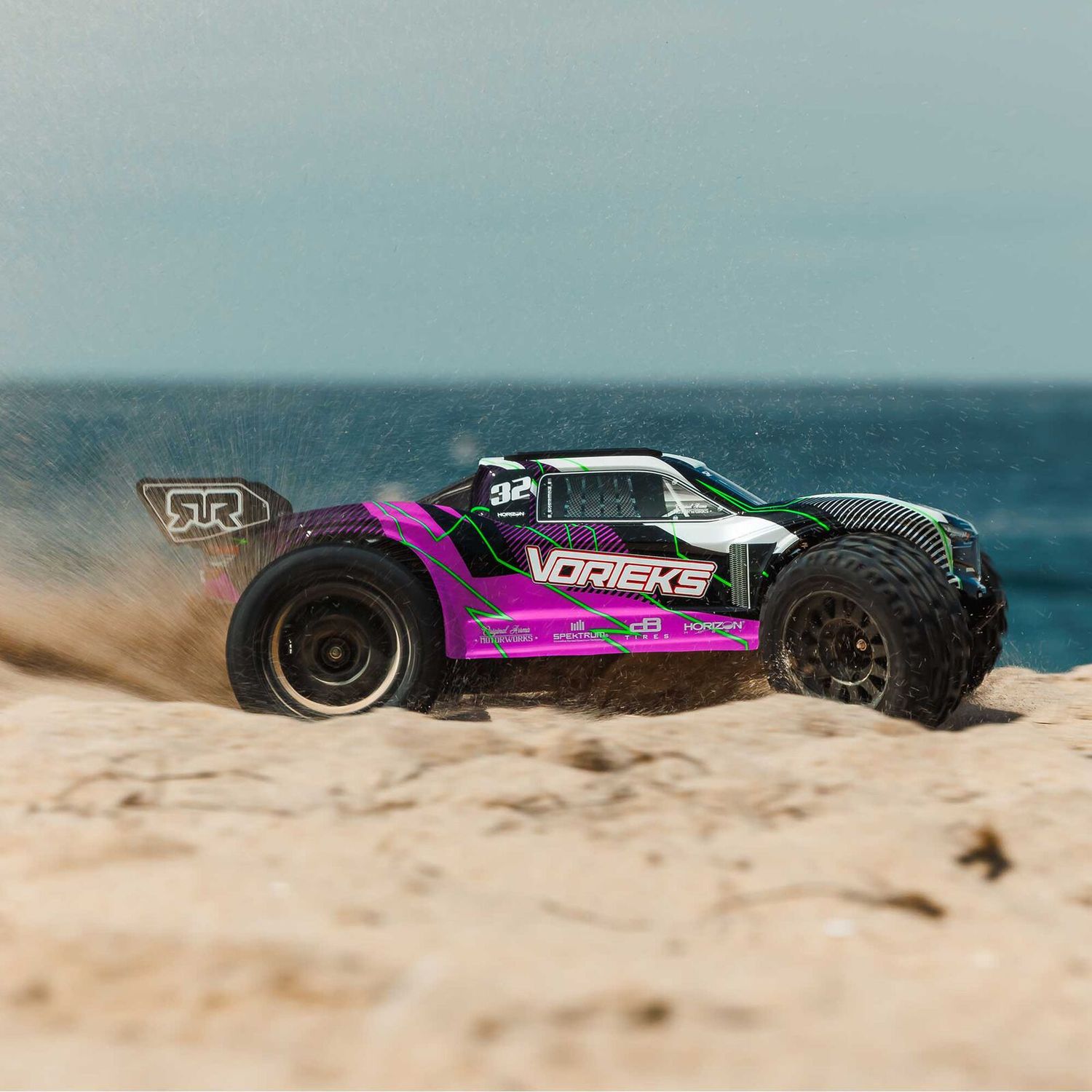 Arrma 1/10 VORTEKS MEGA 550 2WD Stadium Truck RTR w B&amp;C Purple