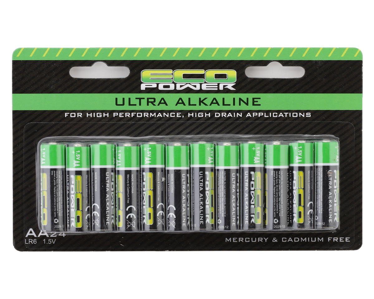 EcoPower Mercury and Cadmium Free Ultra Alkaline AA Batteries 24pc
