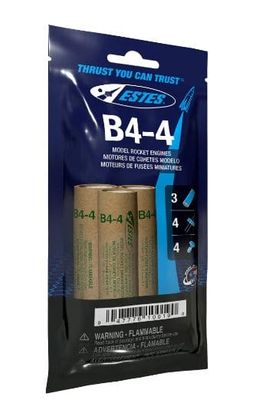 Estes Rockets Bagged B4-4 Model Rocket Engines 3pc