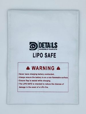 Hobby Details 23x30cm LiPo Battery Safe Bag White