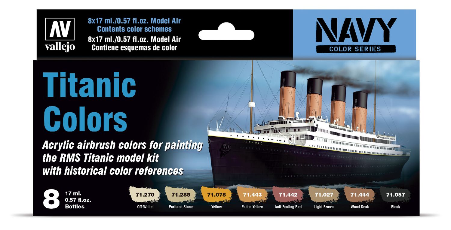 Vallejo Navy Color Series Titanic Paint Set 8pc