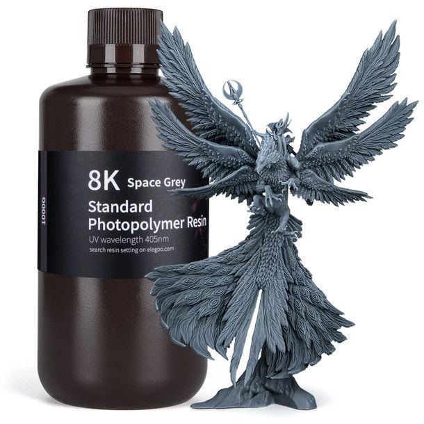 ELEGOO Standard 8K Resin (1kg), Color: Space Grey