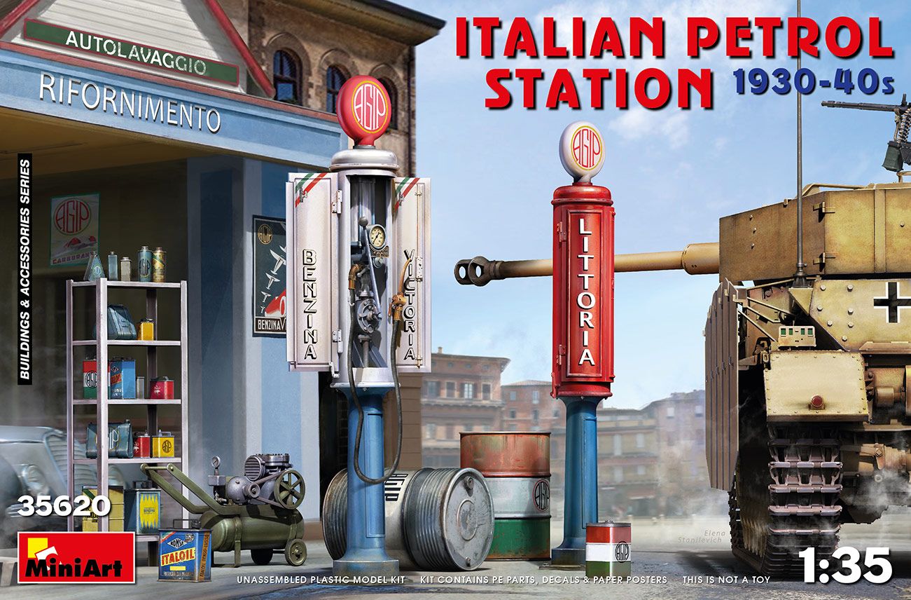 Miniart 1/35 Italian Petrol Station 1930-1940s