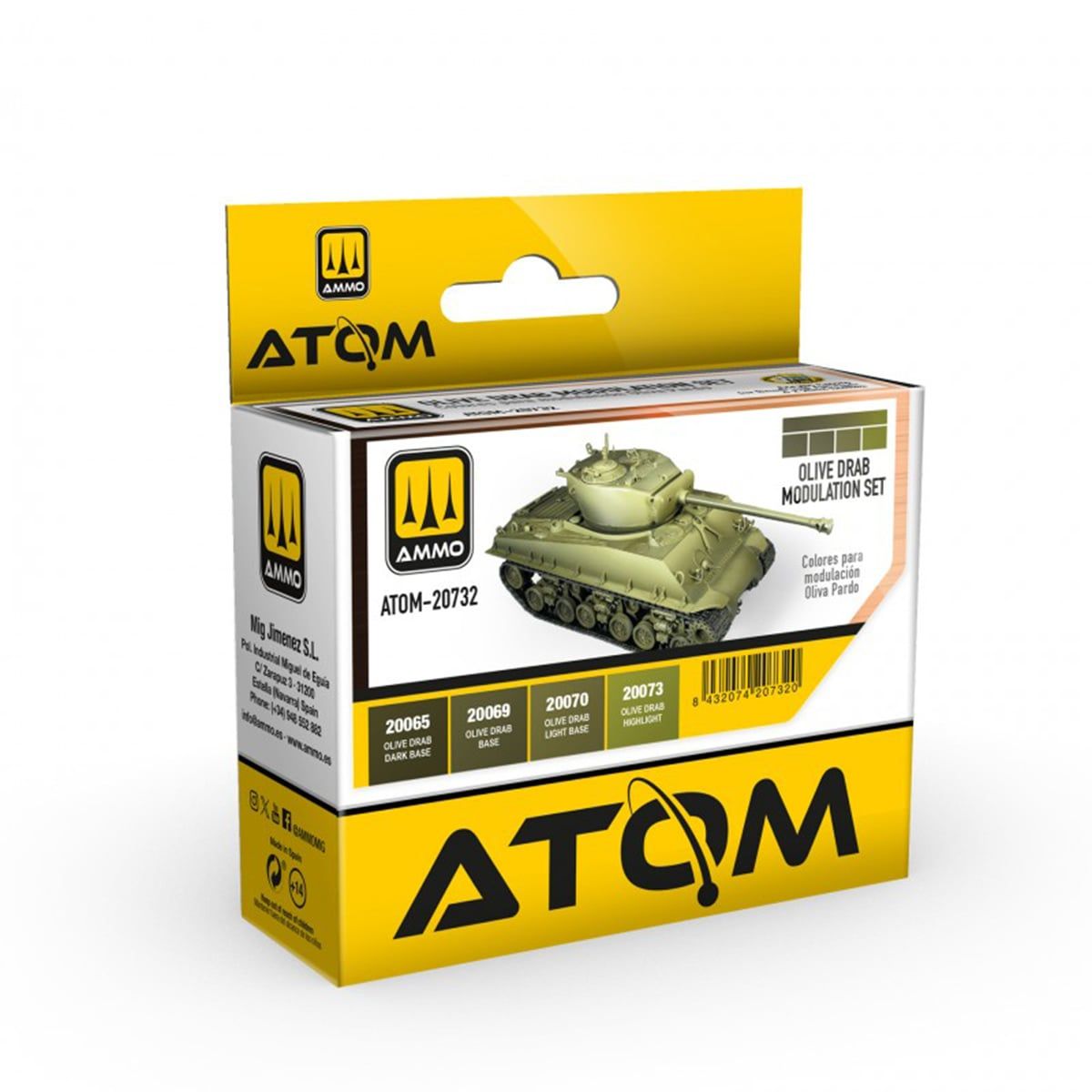 Ammo of MIG ATOM Olive Drab Modulation Paint Set