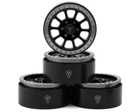 Treal Hobby 1.9in TypeC Multi-Spoke Aluminum Crawler Beadlock Wheels Black 4pc