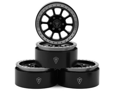 Treal Hobby 1.9in TypeC Multi-Spoke Aluminum Crawler Beadlock Wheels Black 4pc