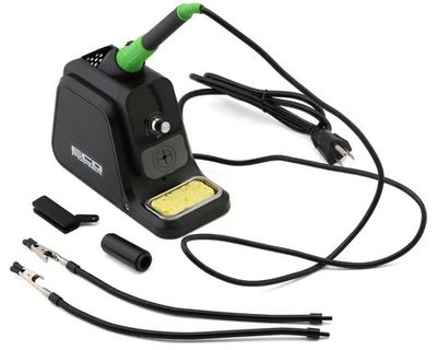 EcoPower 80W Adjustable Temperature Digital Soldering Station with Alligator Clip Support Arms