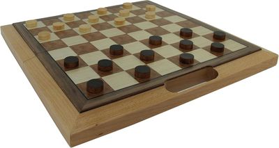 16in Camphor Folding Chess/Checkers/Backgammon Set