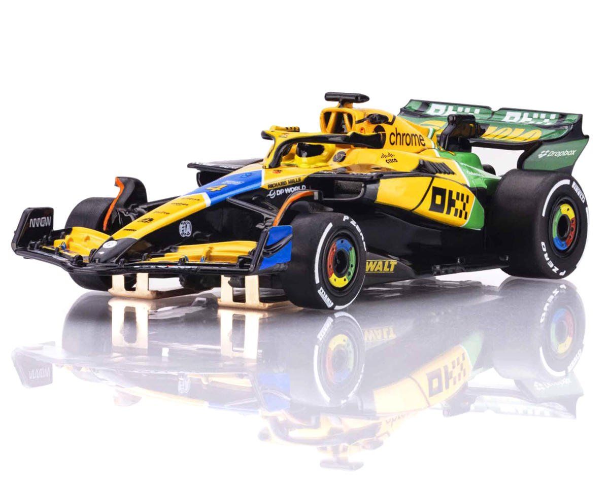 AFX MCLaren MCL38 F1 No 4 Senna Monaco 2024 HO Scale Slot Car Yellow/Green