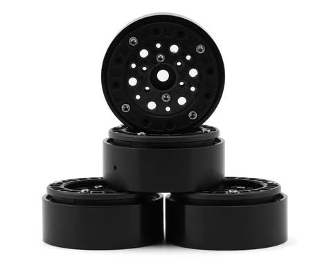 Redcat 1.3in Aluminum and Carbon Fiber Micro Crawler Beadlock Wheels Black 4pc