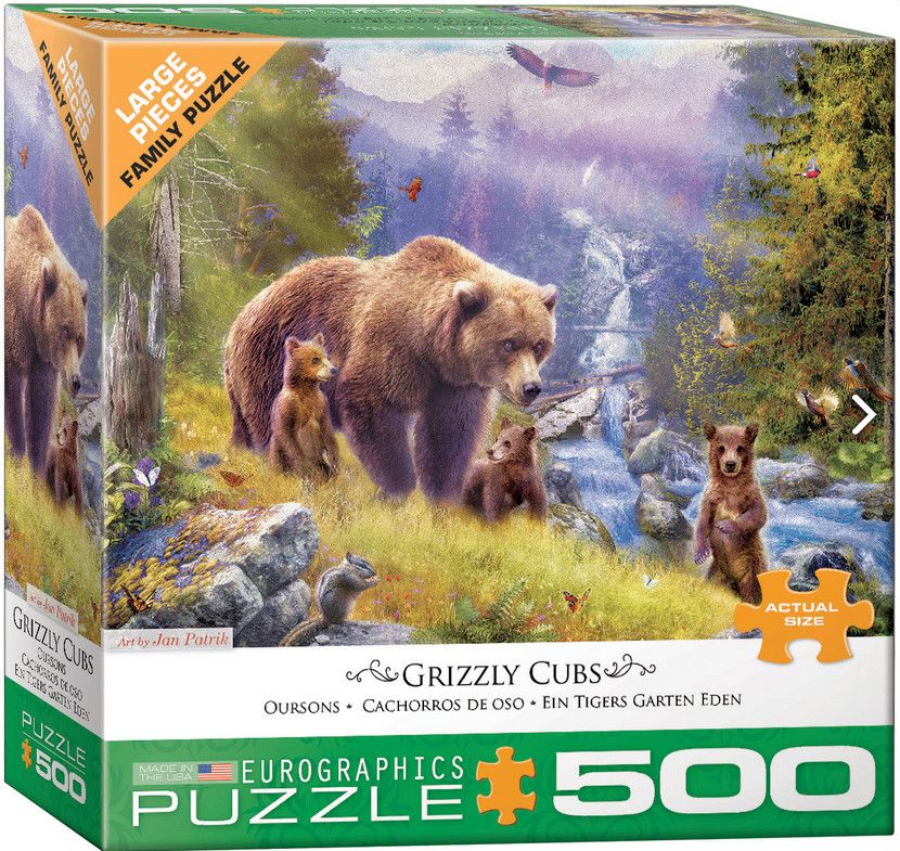 Eurographics Grizzly Cubs by Jan Patrik 500 piece