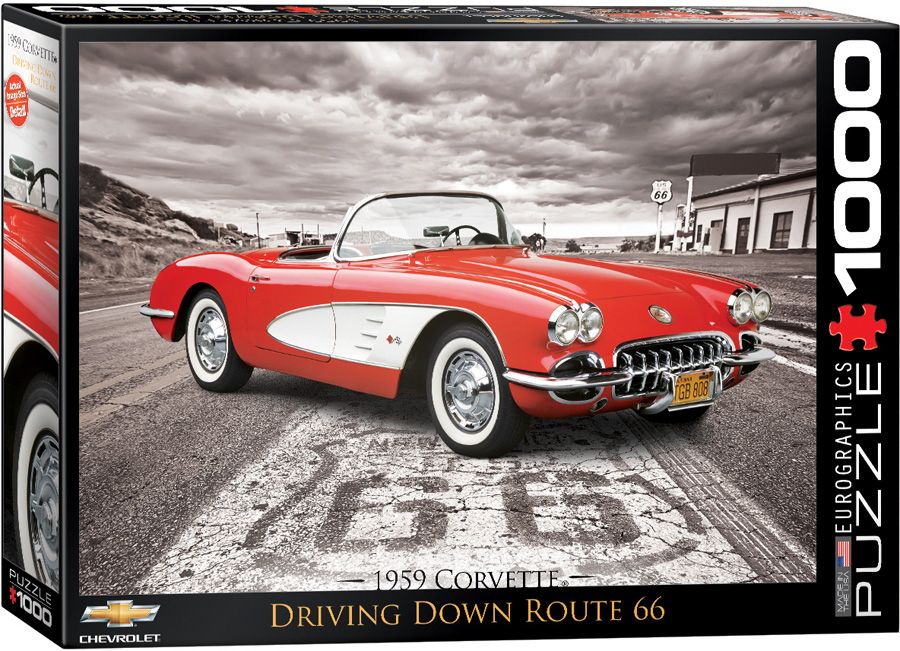 Eurographics 1959 Corvette Driving Down Route 66 1000 piece