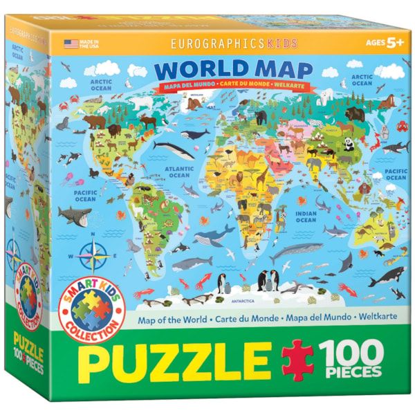 Eurographics Illustrated Map World 100 piece