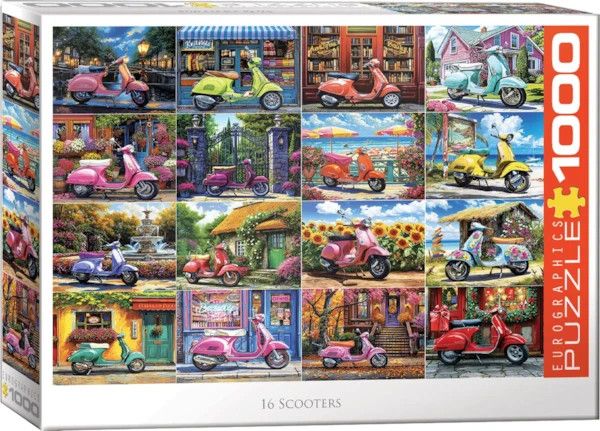 Eurographics 16 Scooters by Chris Bigelow 1000 piece