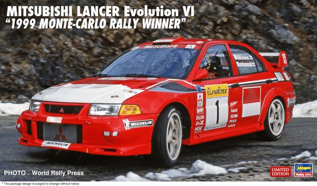 Hasegawa 1/24 Mitsubishi Lancer Evolution VI 1999 Monte-Carlo Rally Winner