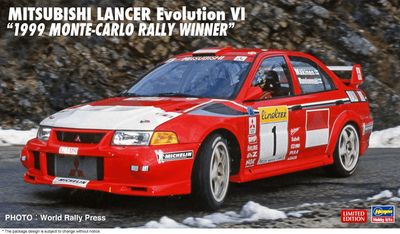 Hasegawa 1/24 Mitsubishi Lancer Evolution VI 1999 Monte-Carlo Rally Winner
