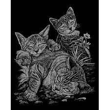Royal &amp; Langnickel EGRVart Silver Engraving Tabby Cat And Kittens