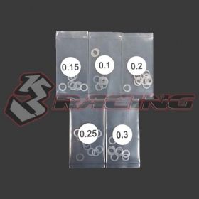 3 Racing 0.1/0.15/0.2/0.25/0.3 4mm Stainless Steel Shim Spacer 50pc