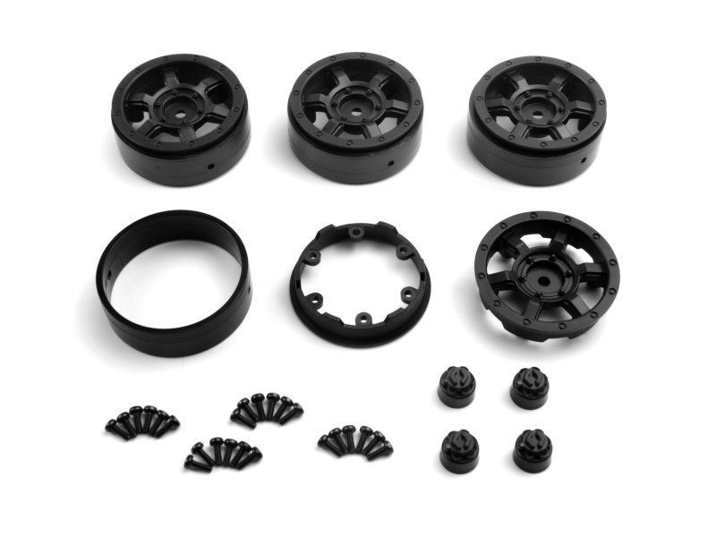 HPI Racing CC-6 1.3in Beadlock Wheel Black 4pc