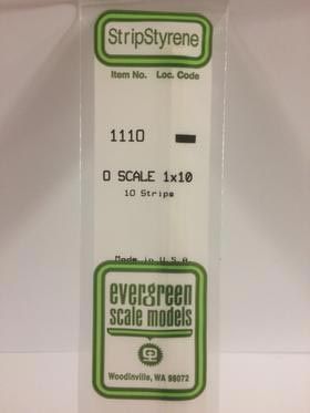 Evergreen Scale Models 1/4x10in O Scale Polystyrene Strips 10pc