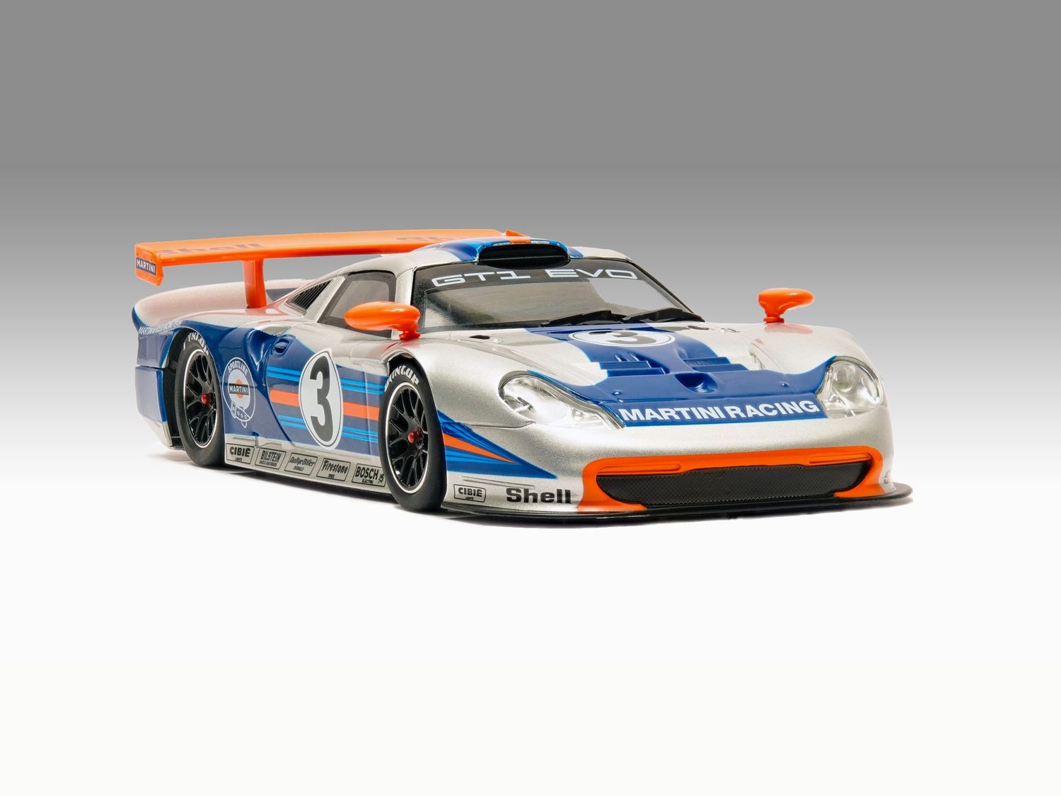 MrSlotCar Porsche 911 GT1 EVO Martini and Rossi No 3 Tribute Livery