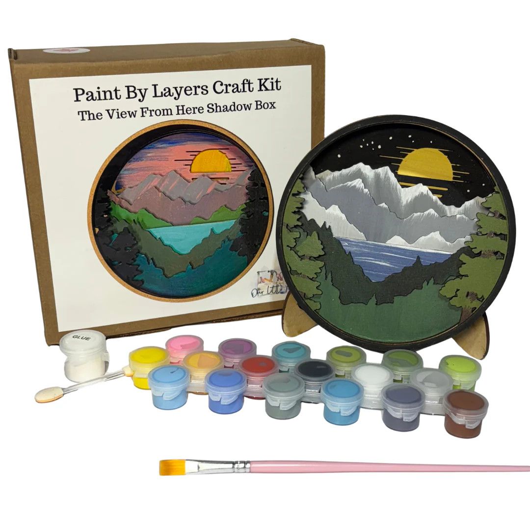 Our Little Makery Paint by Layer The View from Here Shadow Box Kit
