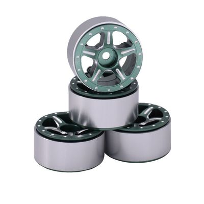 Hobby Details 1.0in CNC Aluminum Starfish-Pro Colorful Beadlock Wheels Green 4pc