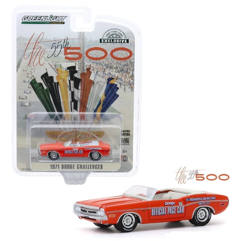 Green Light Collectibles 1/64 1971 Dodge Challenger Convertible 55th Indianapolis