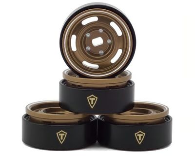 Treal Hobby 0.7in 5-Slot Aluminum Micro Rock Crawler Beadlock 8g Wheels Bronze 4pc