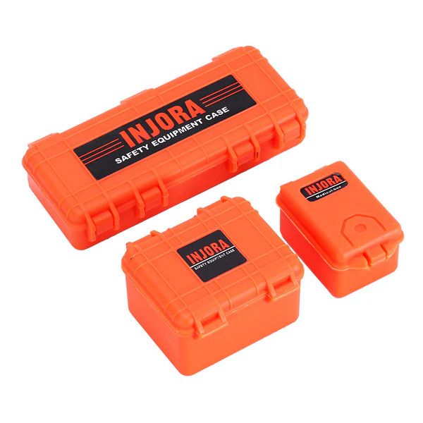 Injora RC Crawler Accessory Plastic Storage Boxes Decor Tool Orange 3pc