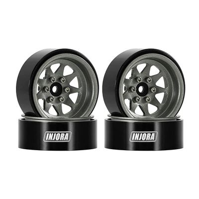 Injora RC Micro Crawlers W1312 1.3in Stamped Steel -4.05mm Offset Wheels Titanium Grey