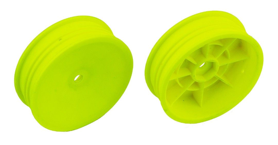 Team Associated 2WD Slim Front Wheels 2.2in 12mm Hex Yellow 2pc