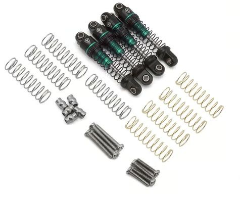 Treal Hobby Axial SCX30 23mm Aluminum Oil-Filled Threaded Shocks Green 4pc