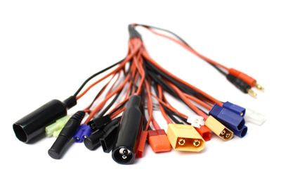 Racers Edge 300mm Wire 20 Function Charge Adapter to Male 4mm Bullets