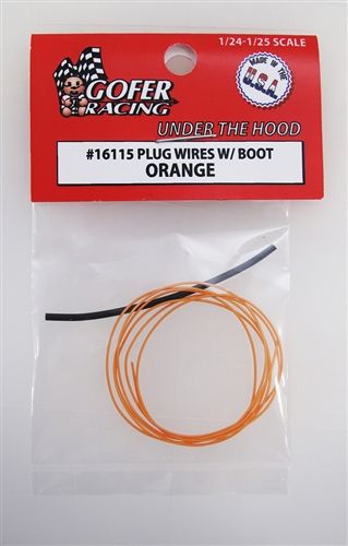 Gofer Racing 1/24 Plug Wires with Boot Orange