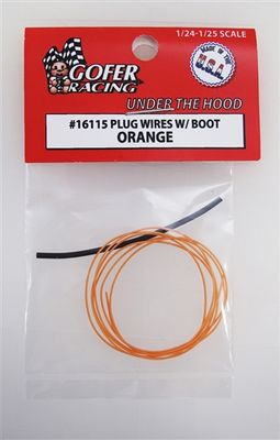 Gofer Racing 1/24 Plug Wires with Boot Orange