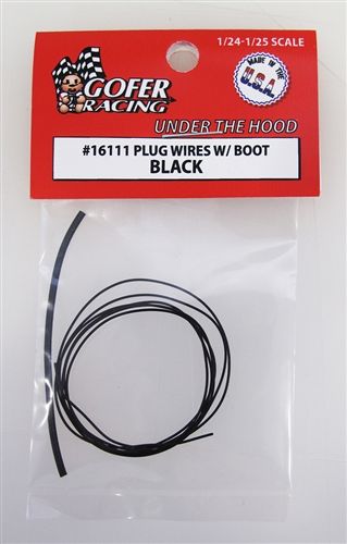 Gofer Racing 1/24 Plug Wires with Boot Black