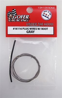Gofer Racing 1/24 Plug Wires with Boot Gray