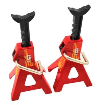 Hobby Details 6 Ton Scale Adjustable Height Metal Jack Stand 2pc